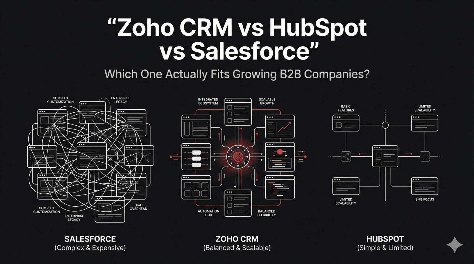 Zoho CRM vs HubSpot vs Salesforce: Which One Actually Fits Growing B2B Companies?